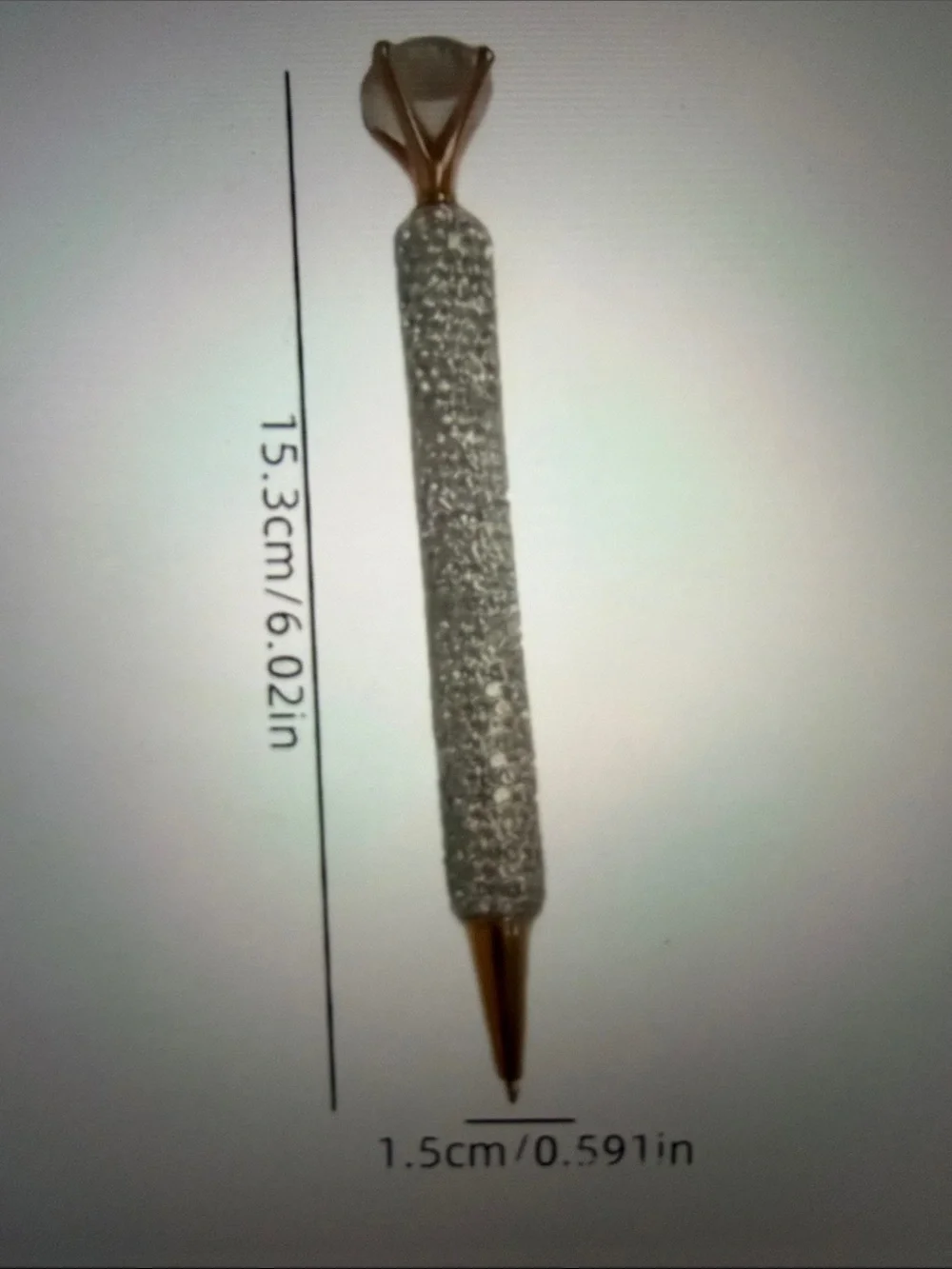 Crystal Rhinestone Statement Pen - Sparkling Silver with Rose Gold Accent. 🆕